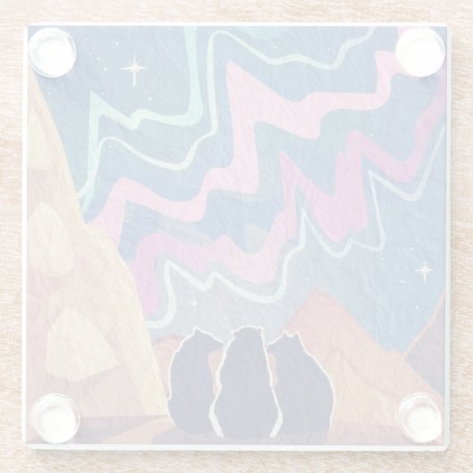 Nordlichtbären Glasuntersetzer (Rückseite)