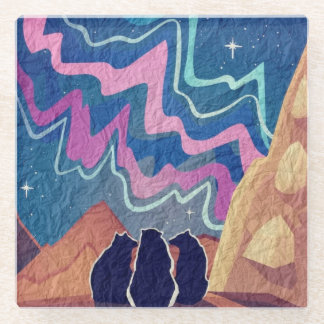 Nordlichtbären Glasuntersetzer