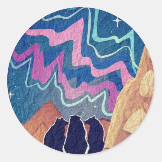 Nordlichtbären Runder Aufkleber