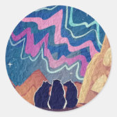 Nordlichtbären Runder Aufkleber (Vorderseite)