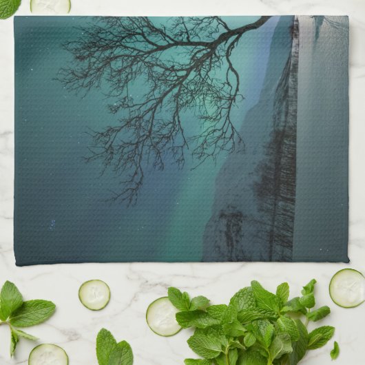 Nordlichtbaum Geschirrtuch (Gefaltet)