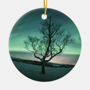 Nordlichtbaum Keramik Ornament