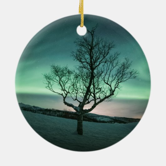 Nordlichtbaum Keramik Ornament (Hinten)