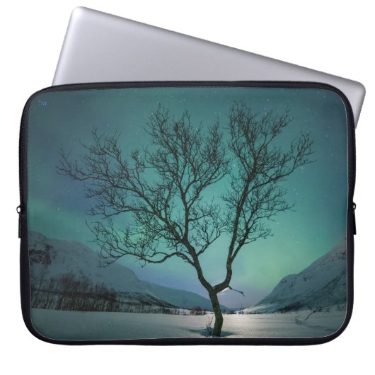 Nordlichtbaum Laptopschutzhülle (Vorderseite)