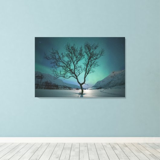 Nordlichtbaum Leinwanddruck (Insitu (Holzboden))