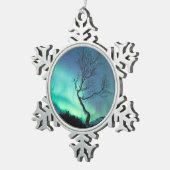 Nordlichtbaum Schneeflocken Zinn-Ornament (Rechts)