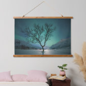 Nordlichtbaum Wandteppich Mit Holzrahmen (Schlafzimmer)