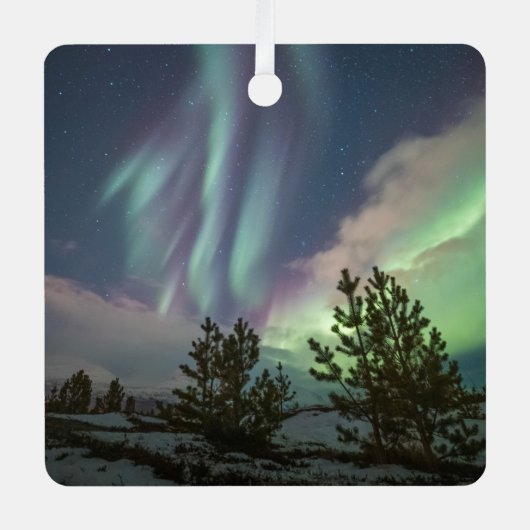 Nordlichtbäume Ornament Aus Metall (Vorderseite)