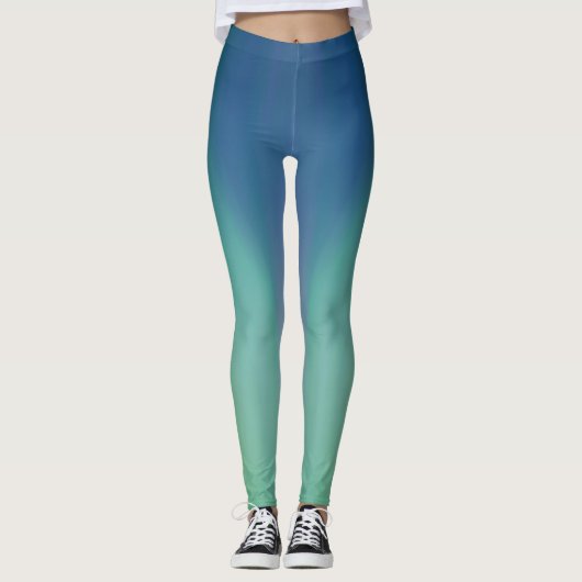 Nordlichtblaues Übergrün Leggings (Vorderseite)