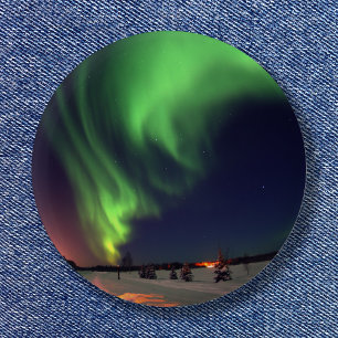 Nordlichter am Bärensee Nachtleben Foto Button