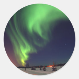 Nordlichter am Bärensee Runder Aufkleber