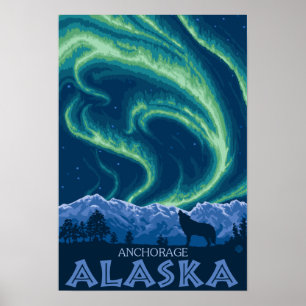 Nordlichter - Anchorage, Alaska Poster