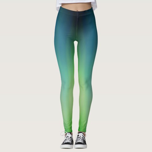 Nordlichter aquamarin/Limon Leggings (Vorderseite)