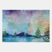 Nordlichter Aquarell Geschenkpapier Set (Vorderseite 2)
