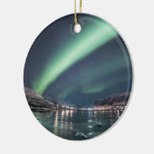 Nordlichter Arktis Keramik Ornament (Links)