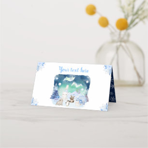 Nordlichter Arktische Tiere Baby Shower Platzkarte