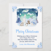 Nordlichter Arktische Tiere Frohe Weihnachten (Vorderseite)