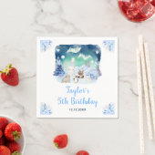 Nordlichter Arktische Tiere Geburtstag Serviette (Beispiel)