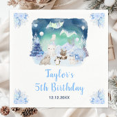 Nordlichter Arktische Tiere Geburtstag Serviette