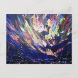 Nordlichter Aurora Abstrakte Malerei Postkarte