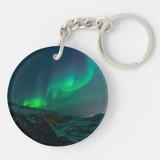 Nordlichter Aurora Borealis Alaska Sterne Schlüsselanhänger (Rückseite)