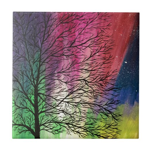 Nordlichter, Aurora Borealis Fliese (Vorderseite)