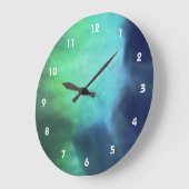 Nordlichter / Aurora Borealis Große Wanduhr (Winkel)