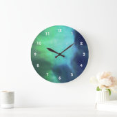 Nordlichter / Aurora Borealis Große Wanduhr (Zuhause)