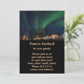 Nordlichter - Aurora Borealis Island Einladung (Stehend Vorderseite)