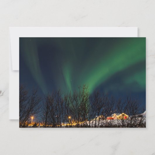 Nordlichter - Aurora Borealis Island Einladung (Rückseite)