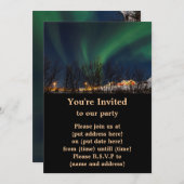 Nordlichter - Aurora Borealis Island Einladung (Vorne/Hinten)