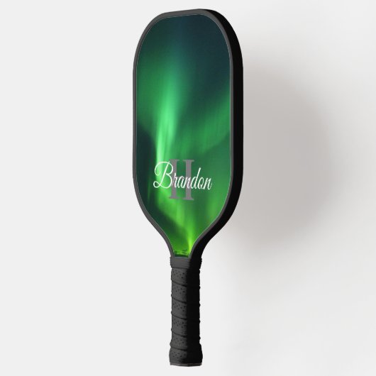 Nordlichter Aurora Borealis Monogram Custom Pickleball Schläger (Links)