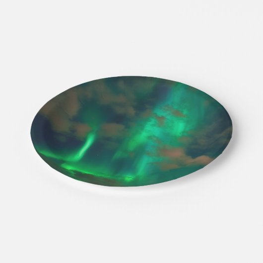 Nordlichter, Aurora Borealis Pappteller (Schrägansicht)