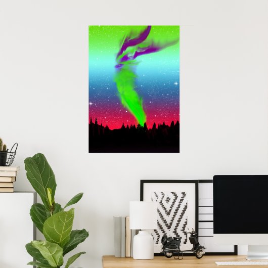 Nordlichter - Aurora Borealis Poster (Heimbüro)