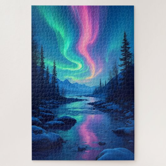 Nordlichter Aurora Borealis Puzzle (Vertikal)