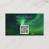Nordlichter Aurora Borealis QR Code Hochzeit Begleitkarte (Vorderseite)