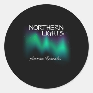 Nordlichter Aurora Borealis Runder Aufkleber