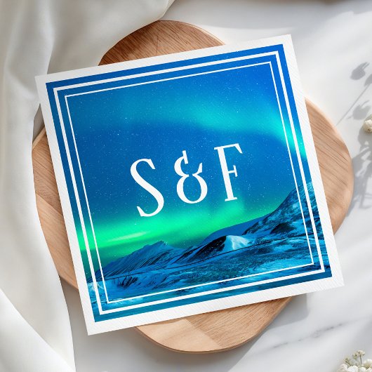 Nordlichter der Arktis Hochzeiten Serviette