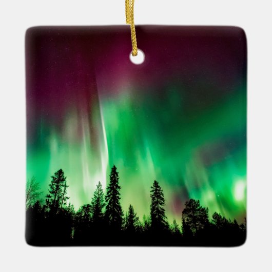 Nordlichter der Aurora borealis Keramikornament (Vorderseite)