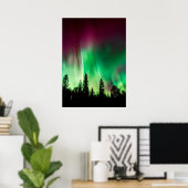 Nordlichter der Aurora borealis Poster (Heimbüro)