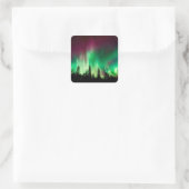 Nordlichter der Aurora borealis Quadratischer Aufkleber (Tasche)