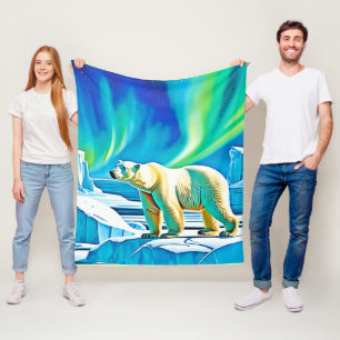 Nordlichter des Arktischen Bären Fleecedecke