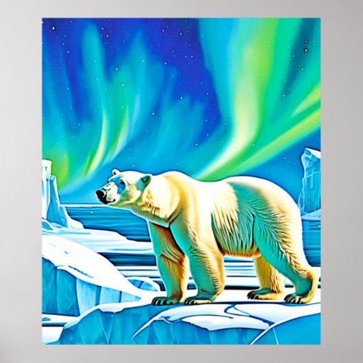Nordlichter des Arktischen Bären Poster (Vorne)