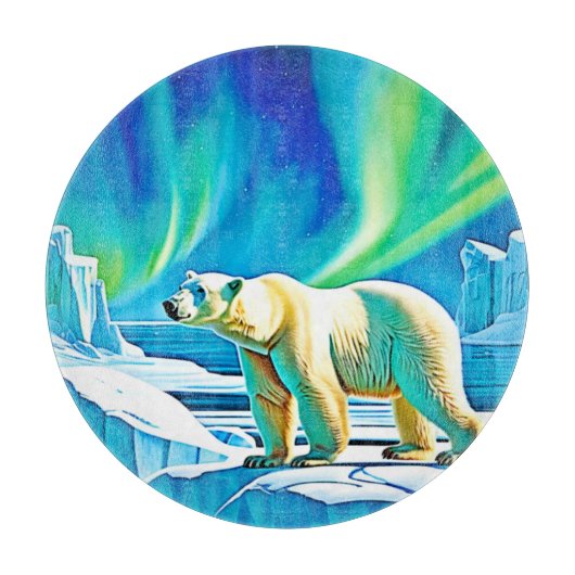 Nordlichter des Arktischen Bären Schneidebrett (Vorderseite)
