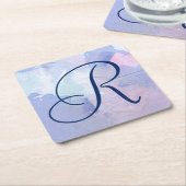 Nordlichter des Monogramm-| II Rechteckiger Pappuntersetzer (angewinkelt)