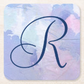 Nordlichter des Monogramm-| II Rechteckiger Pappuntersetzer (Vorderseite)