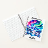 Nordlichter drehen sich über die Gipfel von Alaska Notizblock (Innenseite)