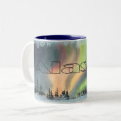 NORDlichter durch SHARON SHARPE Zweifarbige Tasse (Vorderseite Links)