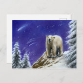 Nordlichter Eisbärenpostkarte Postkarte (Vorne/Hinten)