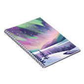 Nordlichter - farbenfrohe Winternacht | Aquarell Notizblock (Rechte Seite)